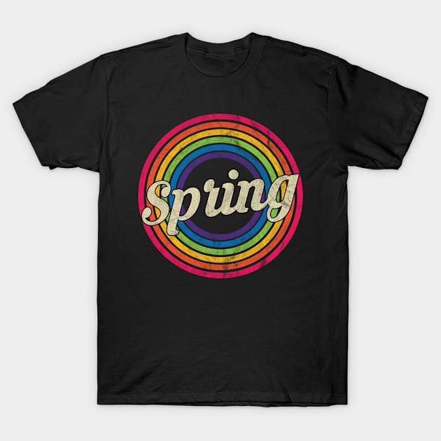 Spring - Retro Rainbow Faded-Style T-Shirt by MaydenArt